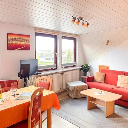 Wohnzimmer mit Küche