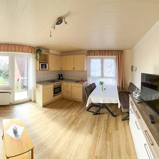 Wohnzimmer mit Küche