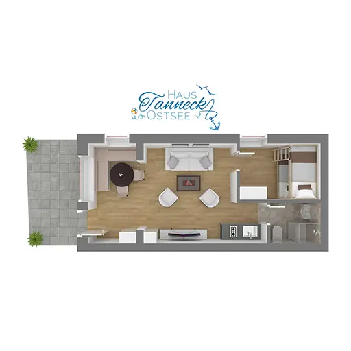 Grundriss der Fewos 1 und 2